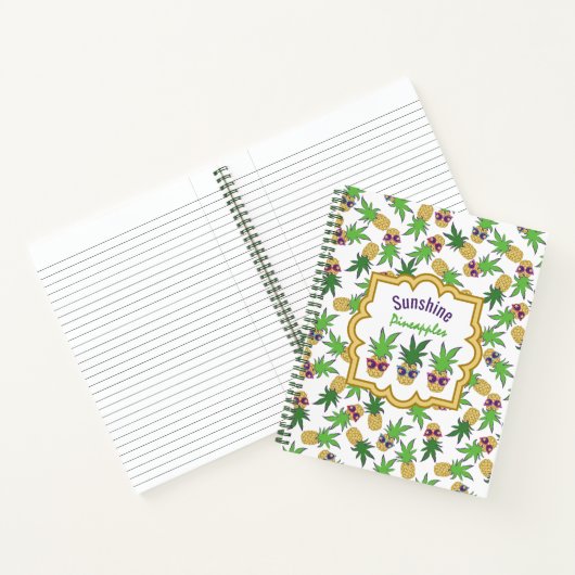 Sunshine Pineappels Graphic Pattern Notitieboek (Binnen)