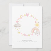 Sunshine Pink Boho Rainbow Girl Baby shower Kaart (Achterkant)