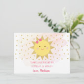 Sunshine Pink & Gold Birthday Hartelijk dank Bedankkaart (Staand voorkant)