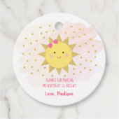 Sunshine Pink & Gold First Birthday Bedankjes Labels (Voorkant)