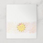 Sunshine Pink & Gold First Birthday Food Plaatskaartje (Buitenkant ongevouwen)