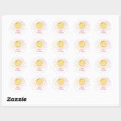 Sunshine Pink & Gold First Birthday Ronde Sticker (Vel)
