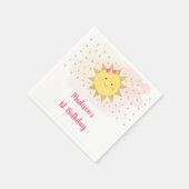 Sunshine Pink & Gold First Birthday Servet (Hoek)