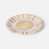 Sunshine Pink Sun Baby shower Papieren Bordje (Gekanteld)