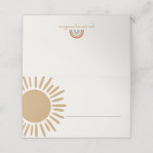 Sunshine Place Card Verjaardag of baby shower Plaatskaartje (Buitenkant ongevouwen)