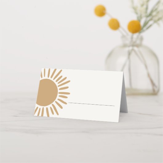 Sunshine Place Card Verjaardag of baby shower Plaatskaartje (Voorkant)