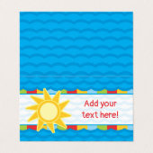 Sunshine Pool Party Voedsel Tafel Tent Kaart Visitekaartje (Buitenkant ongevouwen)