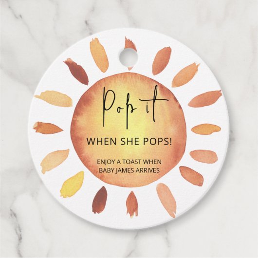 Sunshine Pop als ze pop Bedankjes Labels (Voorkant)