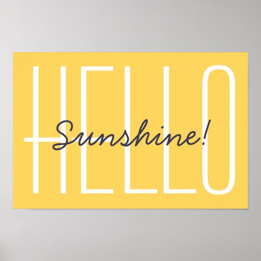 Sunshine Quote Bright Yellow Minimalist Hallo Poster (Voorkant)