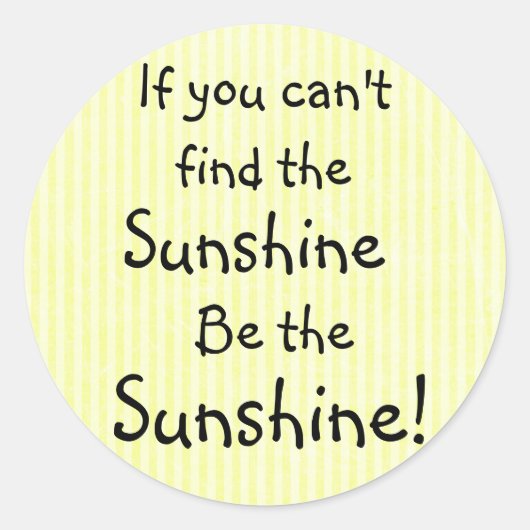 Sunshine Quote geel Inspirerend Stickers (Voorkant)