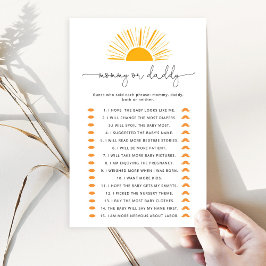 Sunshine Raad die het over mama- of papa-spel zei