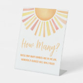 Sunshine raad eens hoeveel Sun Baby shower spel Reclamebord Met Voetstuk (Voorkant)