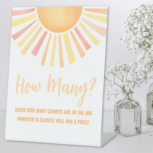 Sunshine raad eens hoeveel Sun Baby shower spel Reclamebord Met Voetstuk