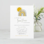 Sunshine Rainbow Baby shower Invitation Kaart (Staand voorkant)