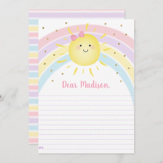 Sunshine Rainbow Birthday Time Capsule Kaarten (Voorkant / Achterkant)