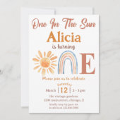 Sunshine Rainbow Boho 1e Verjaardag uitnodiging (Voorkant)
