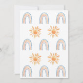 Sunshine Rainbow Boho 1e Verjaardag uitnodiging (Achterkant)