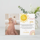 Sunshine Rainbow Dank u kaart Boho Verjaardag (Staand voorkant)