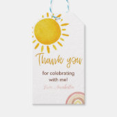 Sunshine Rainbow Dank u Label Verjaardagsfeest Cadeaulabel (Voorkant)