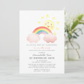Sunshine & Rainbow Drive-by Baby shower Kaart (Staand voorkant)