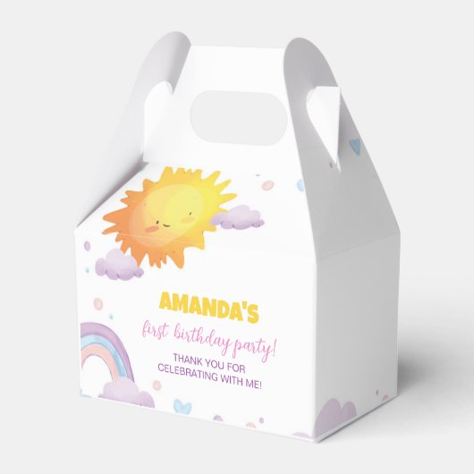 Sunshine Rainbow Favor Box Verjaardagsfeest Bedankdoosjes (Voorkant Zijde)
