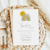 Sunshine Rainbow First Birthday Invitation Kaart