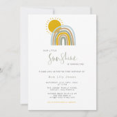 Sunshine Rainbow First Birthday Invitation Kaart (Voorkant)