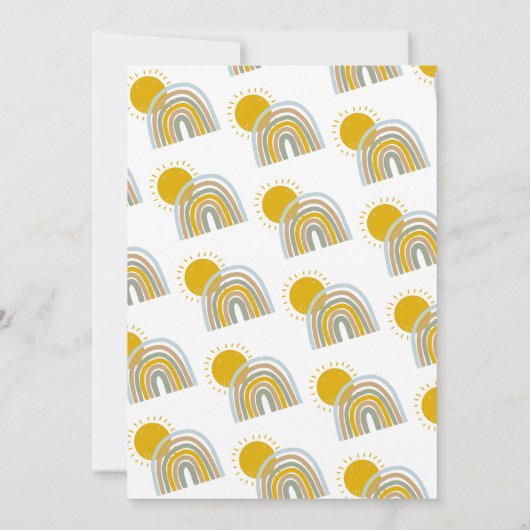 Sunshine Rainbow First Birthday Invitation Kaart (Achterkant)