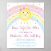 Sunshine Rainbow First Birthday Time Capsule Poster (Voorkant)