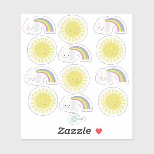 Sunshine Rainbow Kawaii Collectie Planner Sticker (Vel)