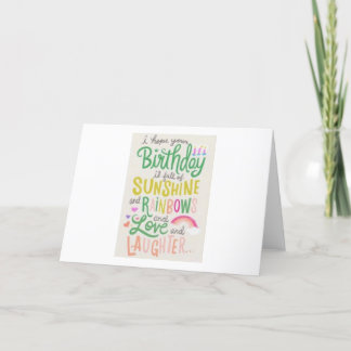 Sunshine, Rainbow, Love & Laughter Birthday Card Bedankkaart