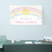 Sunshine Rainbow Pink Gold First Birthday Spandoek (Beurs)