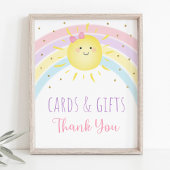 Sunshine Rainbow Pink Gold Kaarten & Gifts Sign Poster