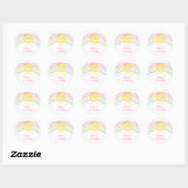 Sunshine Rainbow Pink Gold Pastel Birthday Ronde Sticker (Vel)