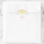 Sunshine Rainbow Pink Gold Pastel Birthday Ronde Sticker (Tas)