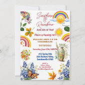 Sunshine Rainbow Spring Garden Vlinder Verjaardag Kaart (Voorkant)