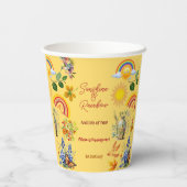 Sunshine Rainbow Spring Garden Vlinder Verjaardag Papieren Bekers (Achterkant)