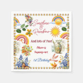 Sunshine Rainbow Spring Garden Vlinder Verjaardag Servet (Voorkant)