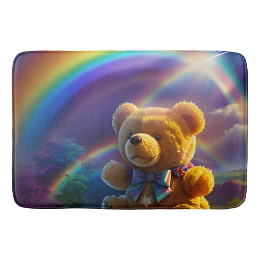 Sunshine Rainbow Teddy Bear Wonderland Badmat (Voorkant)
