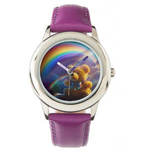 Sunshine Rainbow Teddy Bear Wonderland Horloge