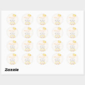 Sunshine & Rainbow Theme Baby shower Dank u Ronde Sticker (Vel)