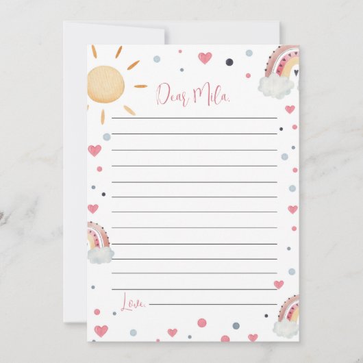 Sunshine Rainbow Time Capsule Opmerking Bericht Ka Bedankkaart (Voorkant)