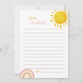 Sunshine Rainbow Time Capsule Opmerking Bericht Ka Bedankkaart (Voorkant)