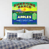 Sunshine Ranch Apple Label - Wapato, WA Canvas Afdruk (Insitu (Slaapkamer))