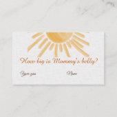 Sunshine Ray Sun Baby shower raad activiteit Informatiekaartje (Voorkant)