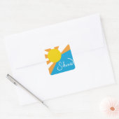 Sunshine Rays of Happiness by @ Cathy Thompson Vierkante Sticker (Envelop)