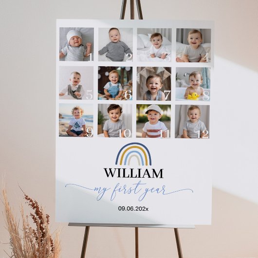 Sunshine Regenboog Verjaardagsfoto Milestone Poste Poster