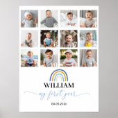 Sunshine Regenboog Verjaardagsfoto Milestone Poste Poster (Voorkant)