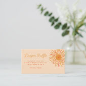 Sunshine retro baby shower diaper raffle ticket informatiekaartje (Staand voorkant)