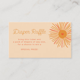 Sunshine retro baby shower diaper raffle ticket informatiekaartje